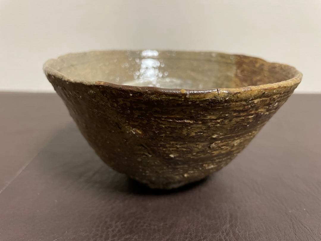 森田十雨　片身替茶盌　共箱　栞　茶碗　高麗茶碗　茶道具