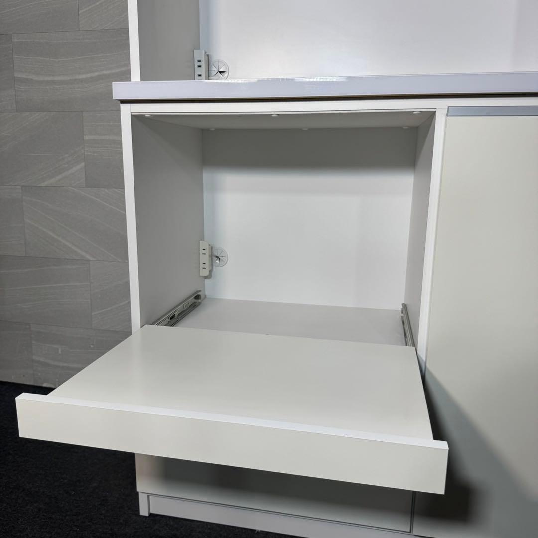 大川家具 キッチンボード ナポリ 食器棚 おしゃれ 90cmクラス d4081