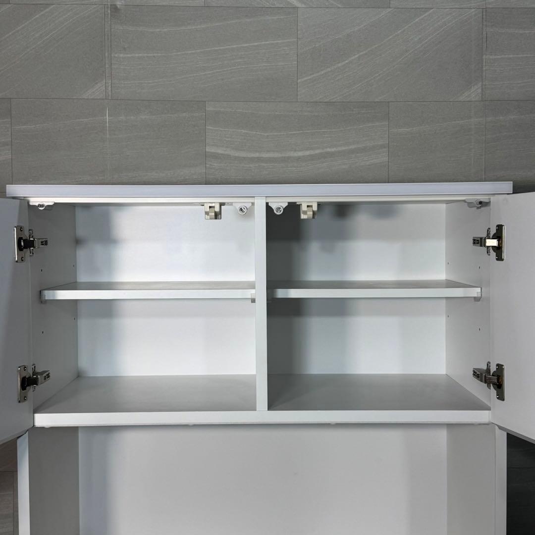 大川家具 キッチンボード ナポリ 食器棚 おしゃれ 90cmクラス d4081