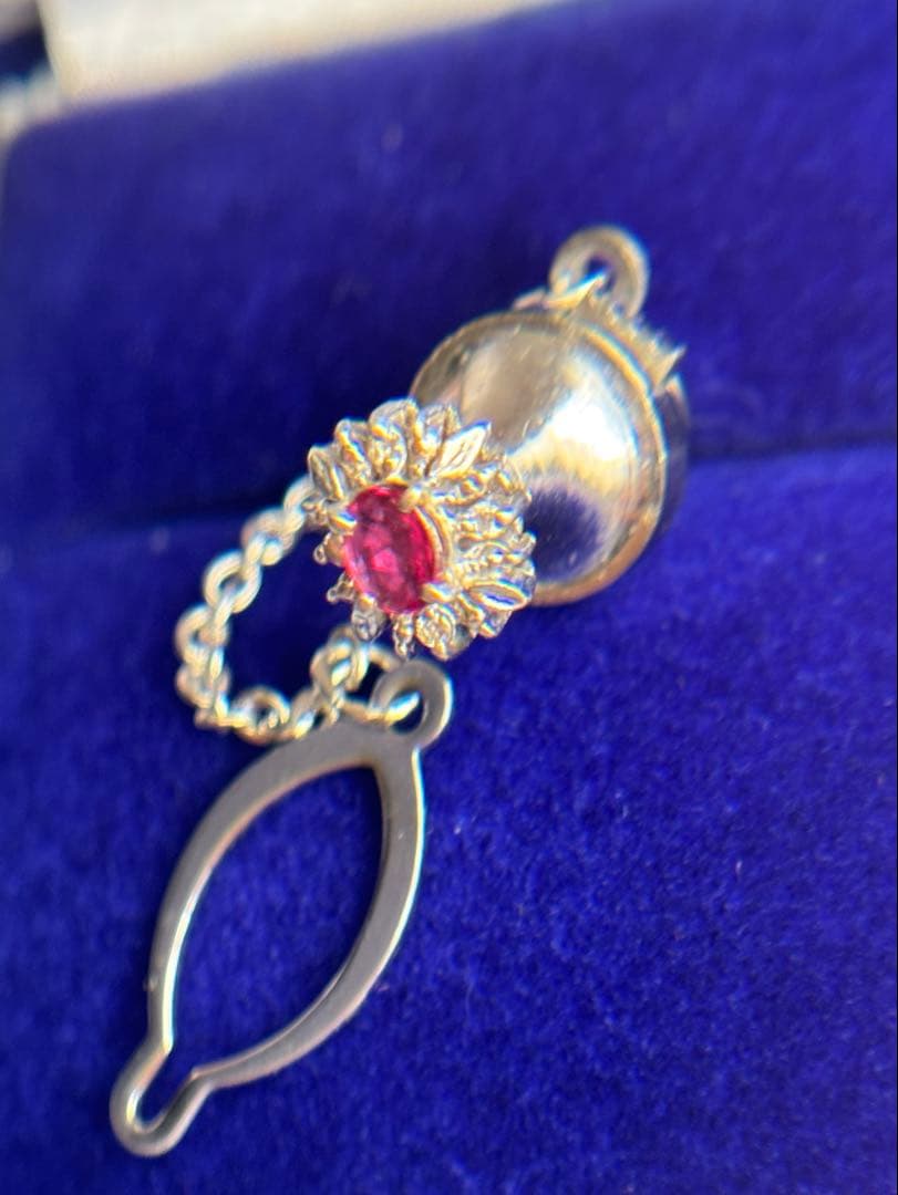 pt900 プラチナ900 ダイヤモンド　ルビー　ネクタイピン　ピンバッジ