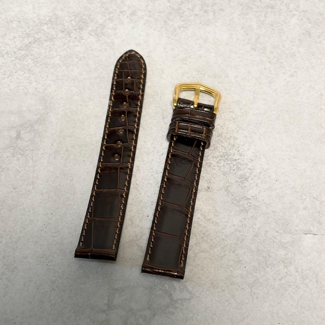 【美品✨新品電池】Obrey 腕時計　銀無垢　純正クロコダイルベルト 替ベルト付