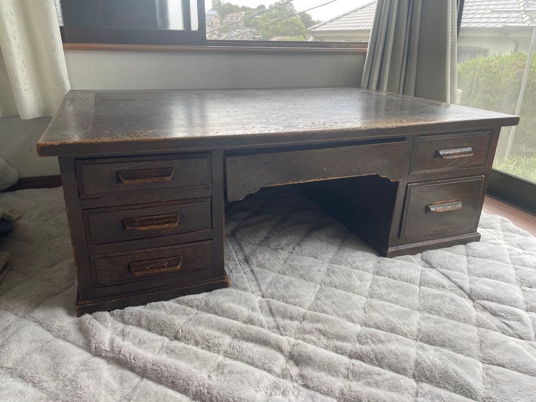 引取希望相談 希少 京都 両袖文机 アンティーク ローデスク　骨董 座机 デスク