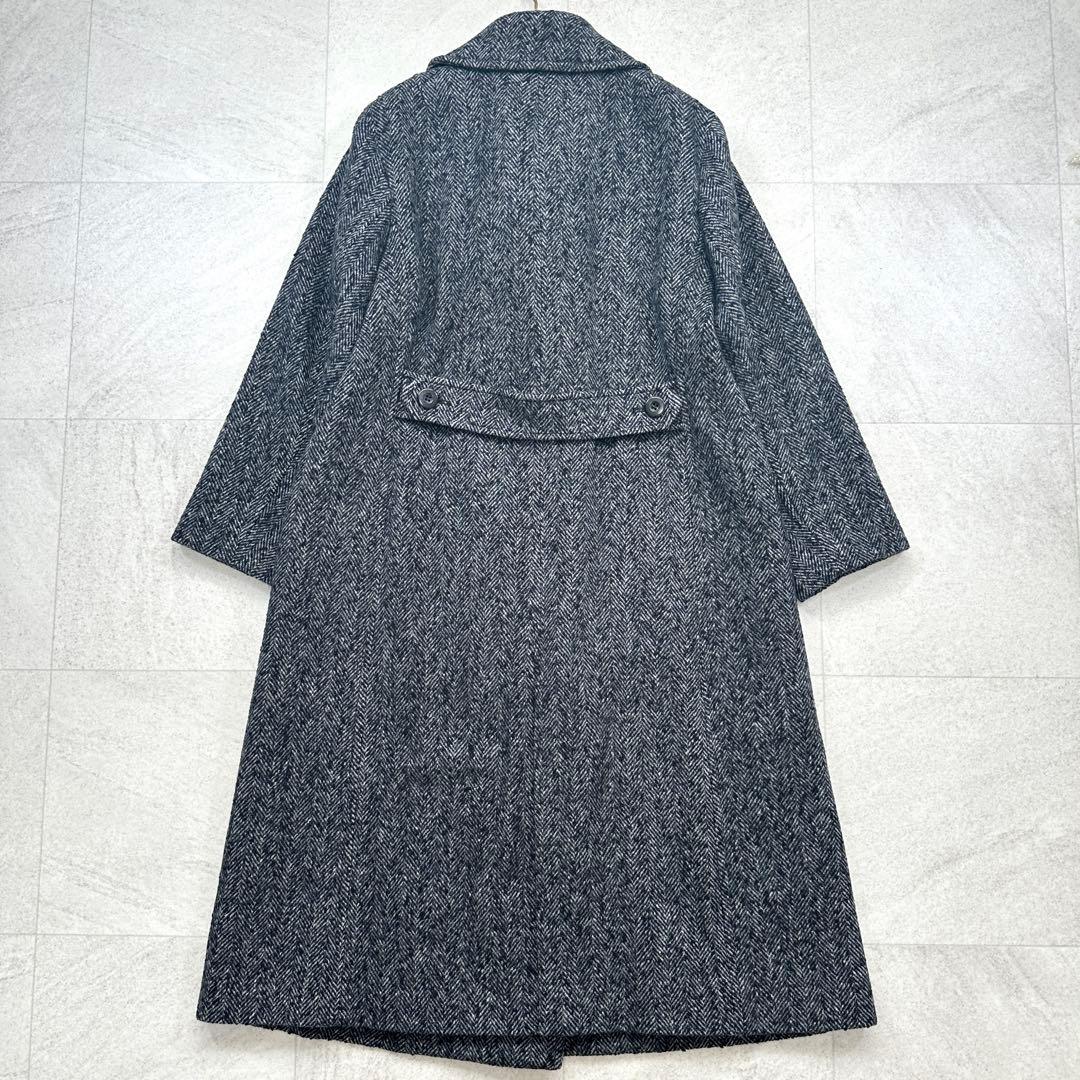 希少 46【23区】Moessmer ツイード ヘリンボーン ロングコート