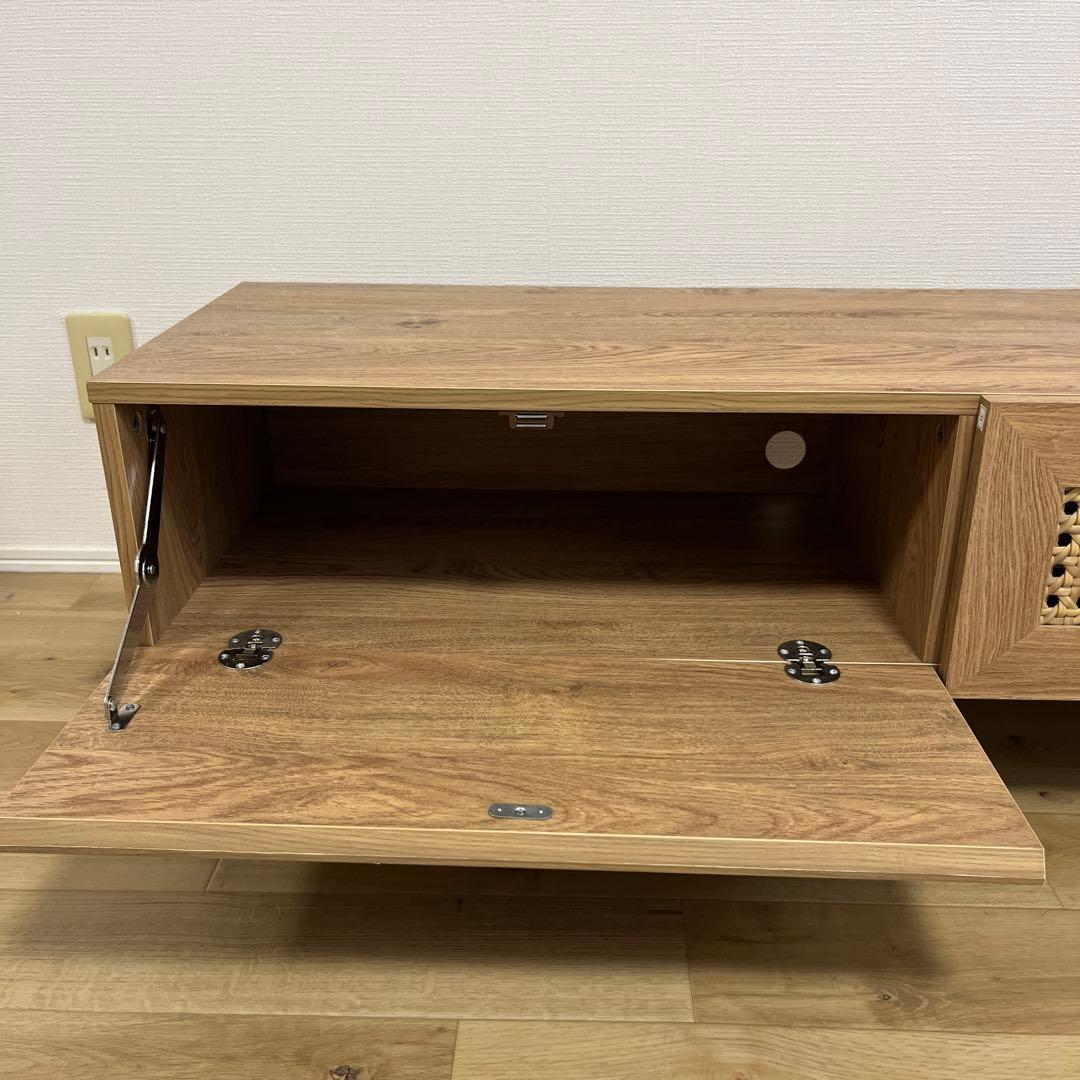 （送料込み）完成品、LOWYA ラタンテレビ台 ナチュラルブラック180