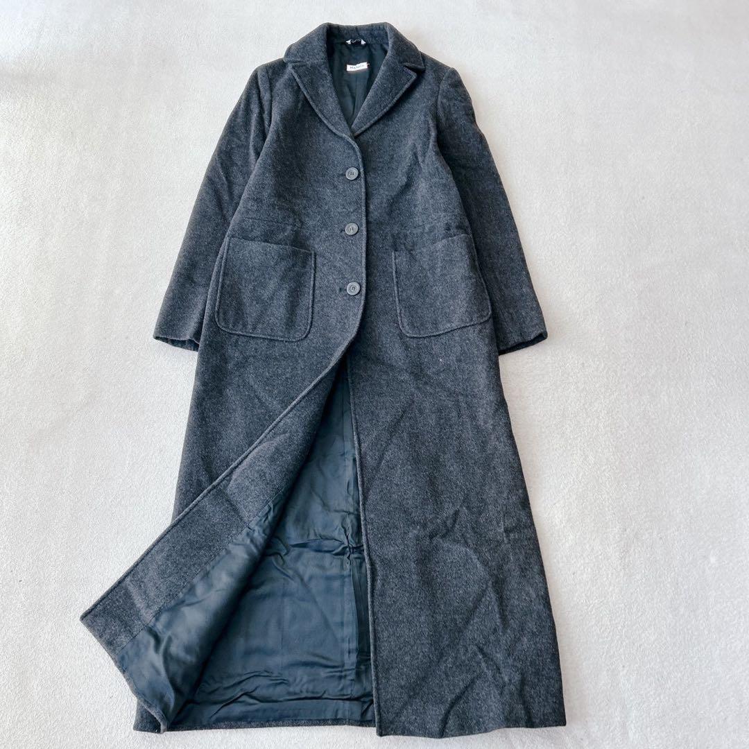 美品✨マックスマーラ　ロングコート　マキシ丈　ウール　チャコールグレー　38