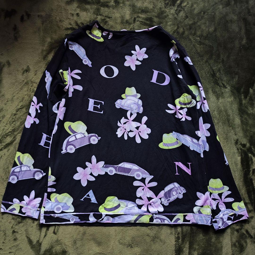 【美品】LEONARDレオナール長袖Tシャツカットソー大きめブラック 42 XL