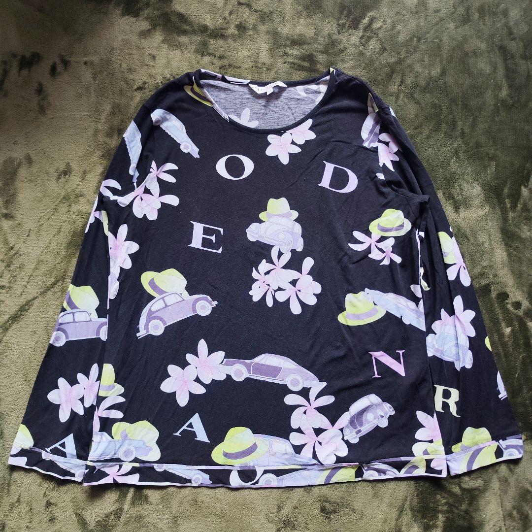 【美品】LEONARDレオナール長袖Tシャツカットソー大きめブラック 42 XL