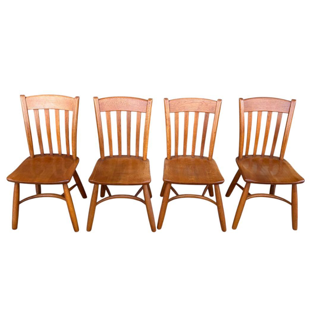 美品 柏木工 無垢材 ウィンザーチェア ダイニング ボウバック 2脚セット①