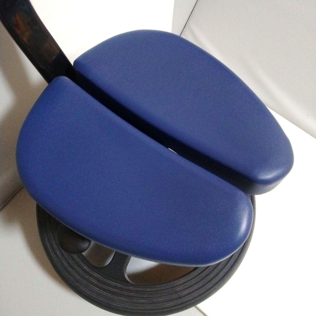 アーユルチェア ルナ 丸ベースタイプ 足置きリング付き ブルー