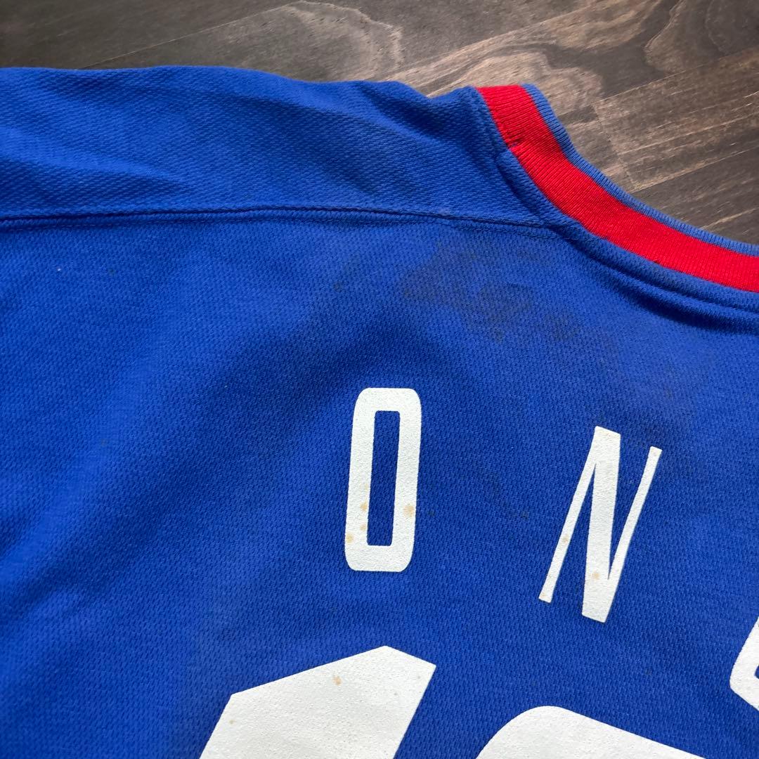 8SM1 小野伸二　日本代表　ゲームシャツ　Tシャツ　18番　青　サッカー　古着