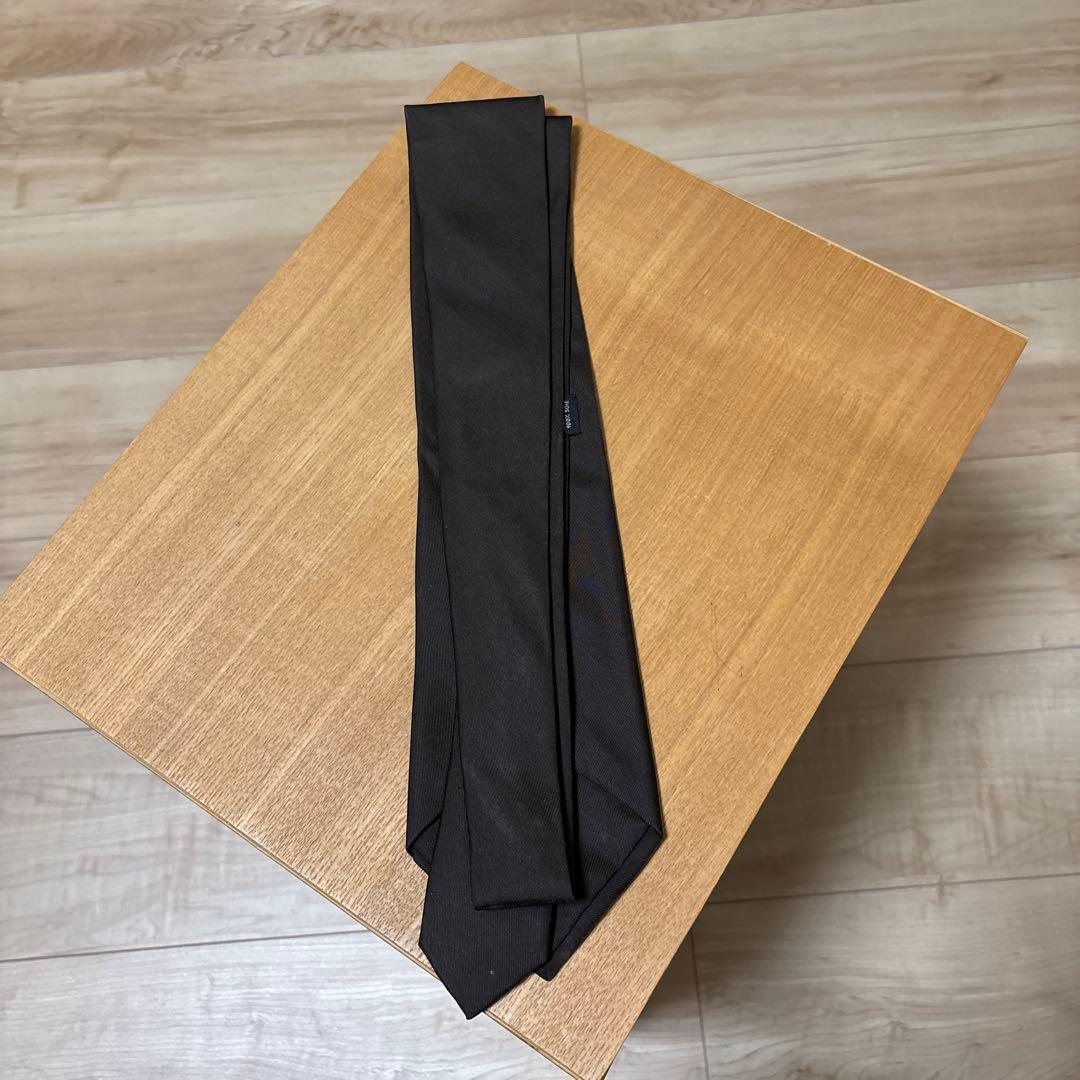 HERMES ブラウン　シルクネクタイ