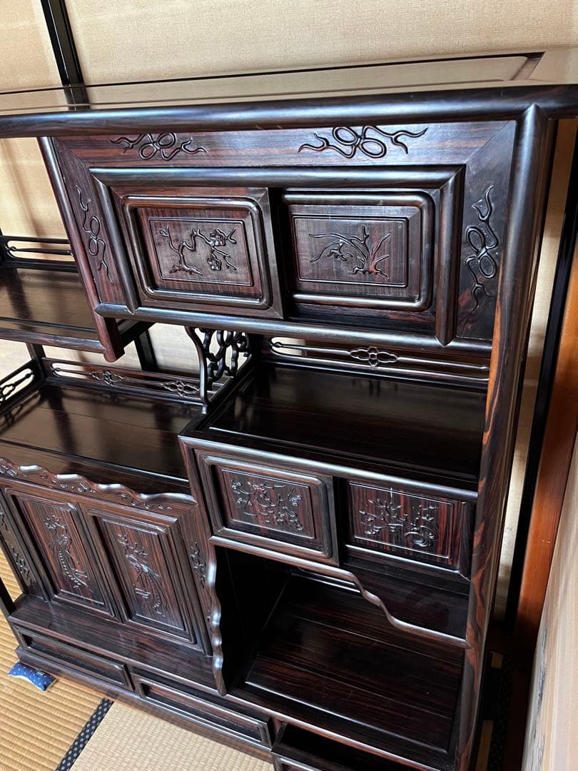 木製彫刻装飾シェルフ 大きめ