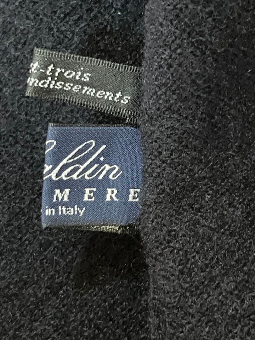 23区イタリア製カシミヤ100%ニットネイビー ショール