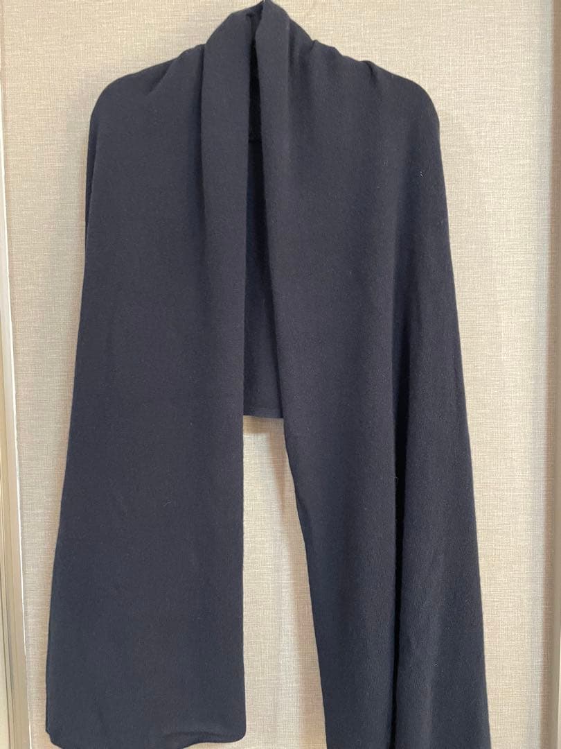 23区イタリア製カシミヤ100%ニットネイビー ショール