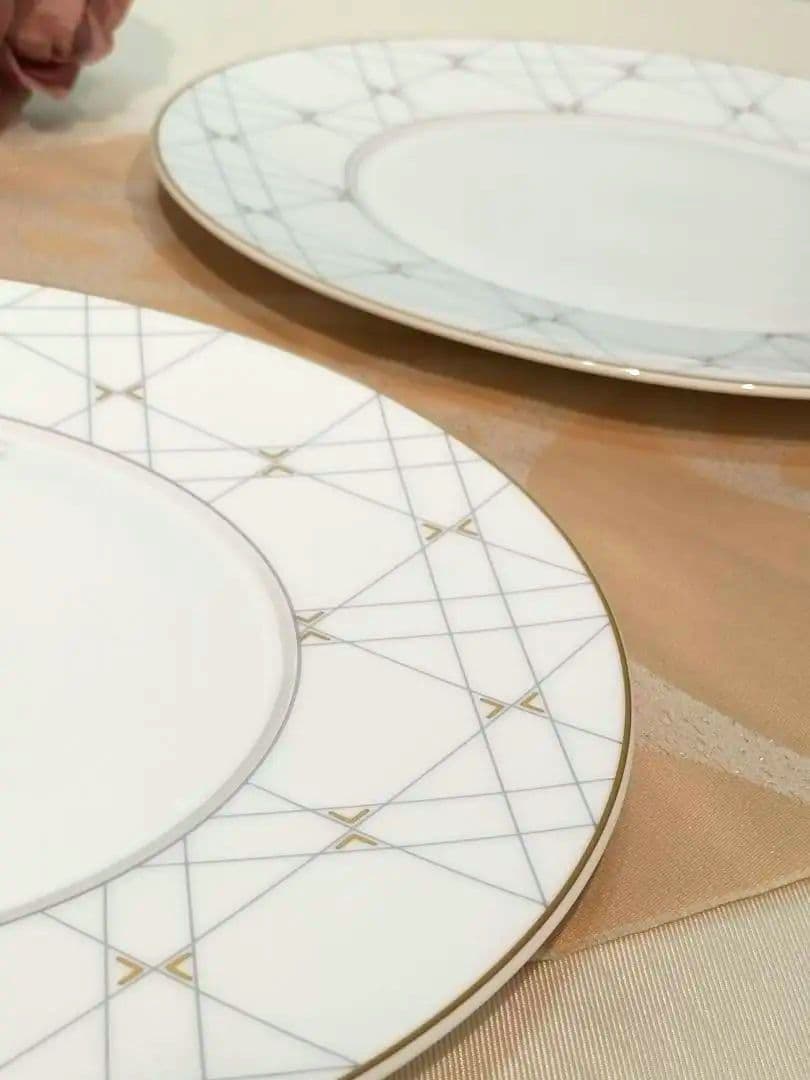 クリスチャンディオール　ディナープレート　2枚　金彩　DIOR食器　カナージュ