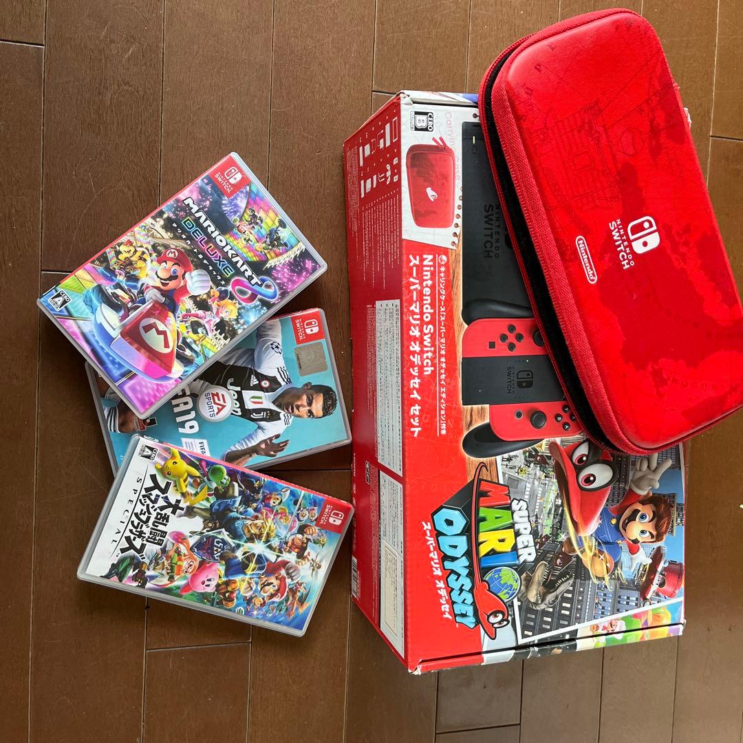 Nintendo Switch 本体 赤と緑のジョイコン + ゲーム3本セット