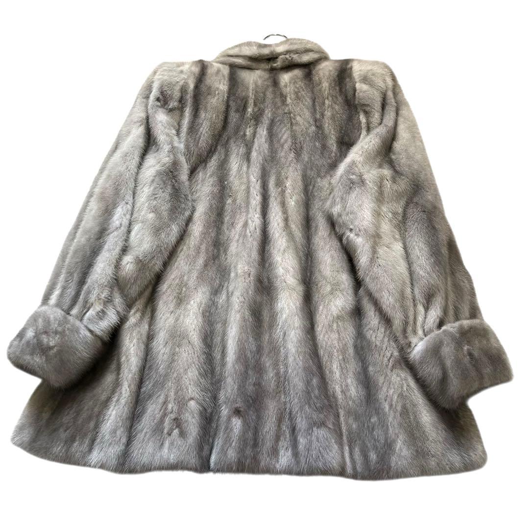 着丈80cm サファイアミンク リアルファーコート 毛並み◎ なめし柔らか