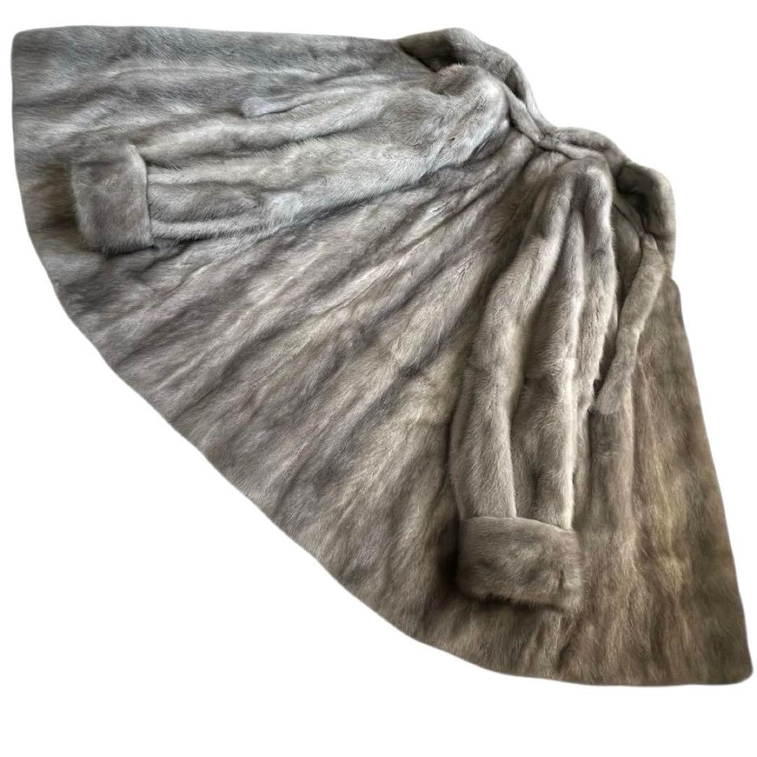 着丈80cm サファイアミンク リアルファーコート 毛並み◎ なめし柔らか