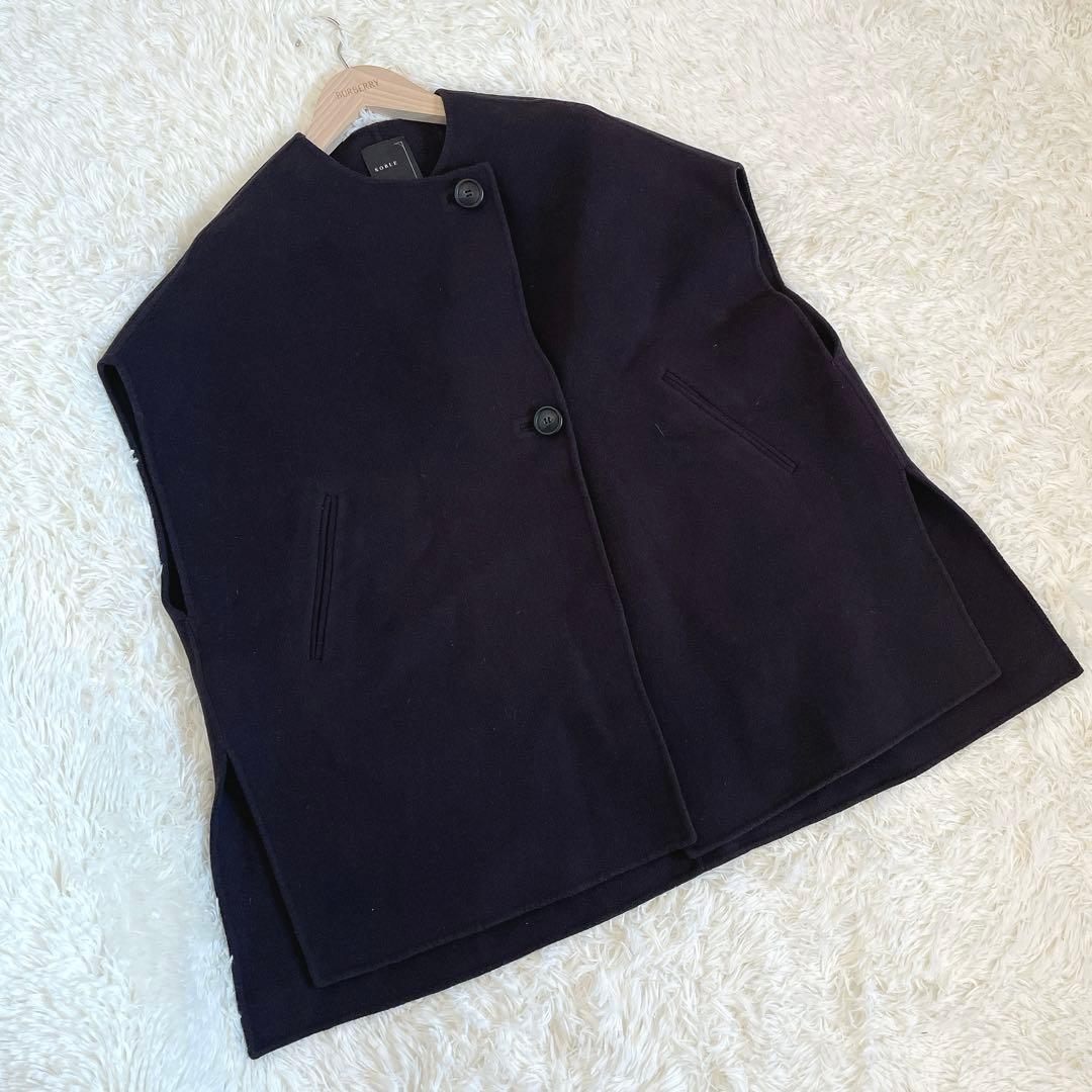 【美品】Noble ノーブル MTRリバーポンチョジレ カシミヤ混 ウール