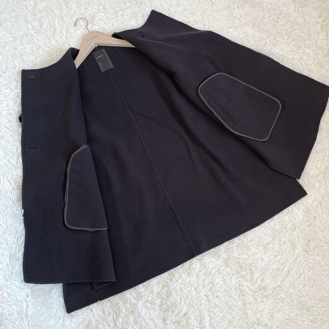 【美品】Noble ノーブル MTRリバーポンチョジレ カシミヤ混 ウール