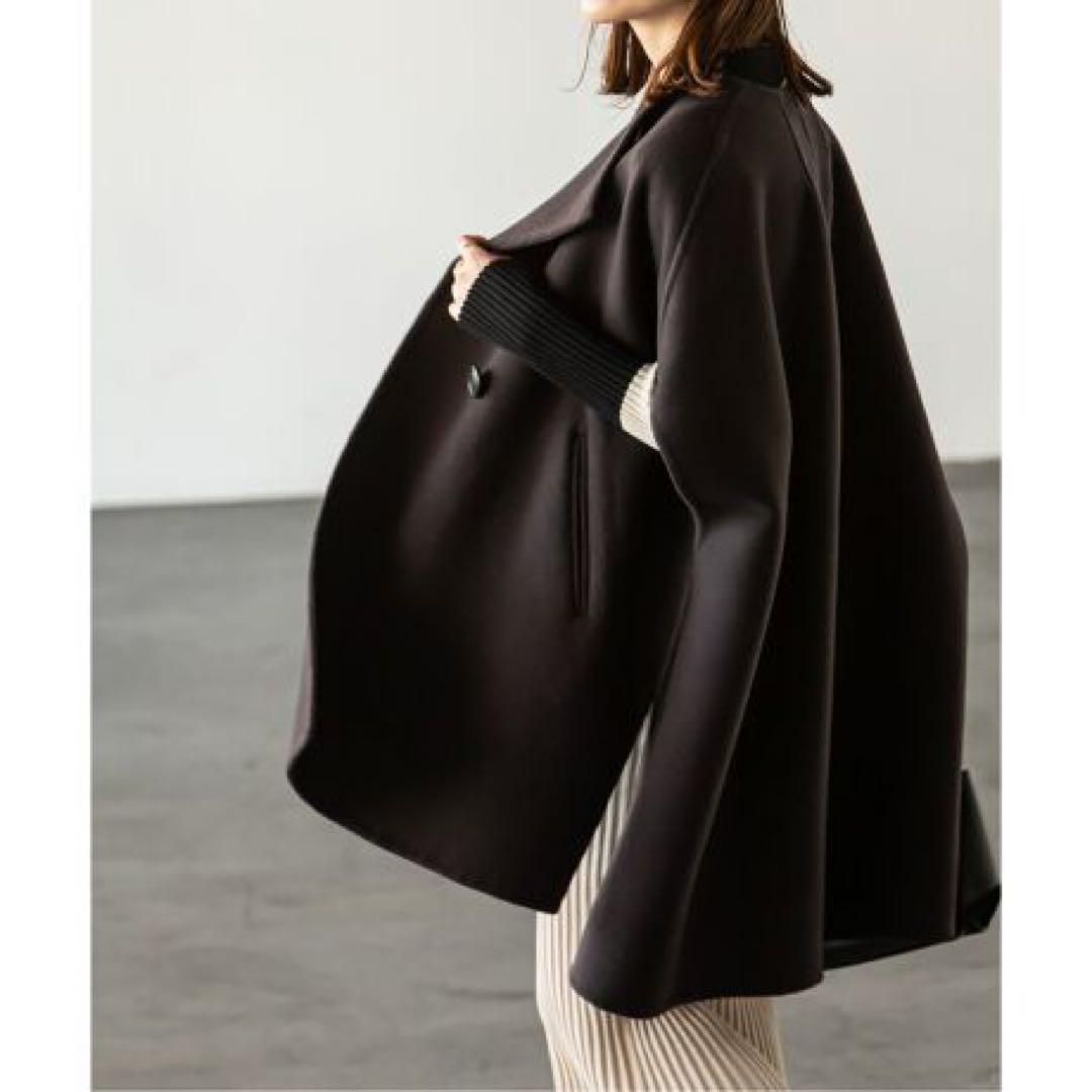 【美品】Noble ノーブル MTRリバーポンチョジレ カシミヤ混 ウール