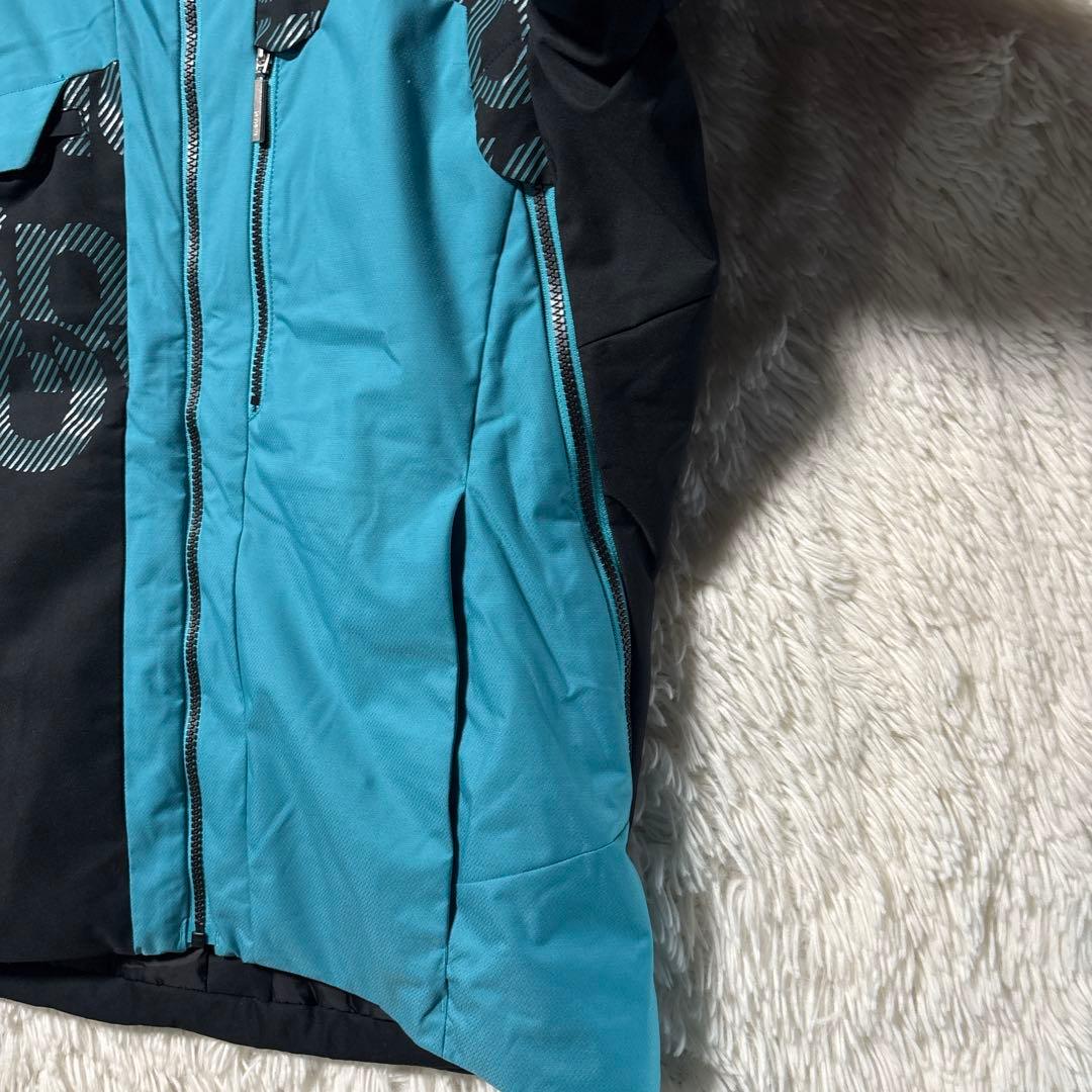 DESCENTE デサント　スキーウェア フード付き ジャケット青✖️黒　M