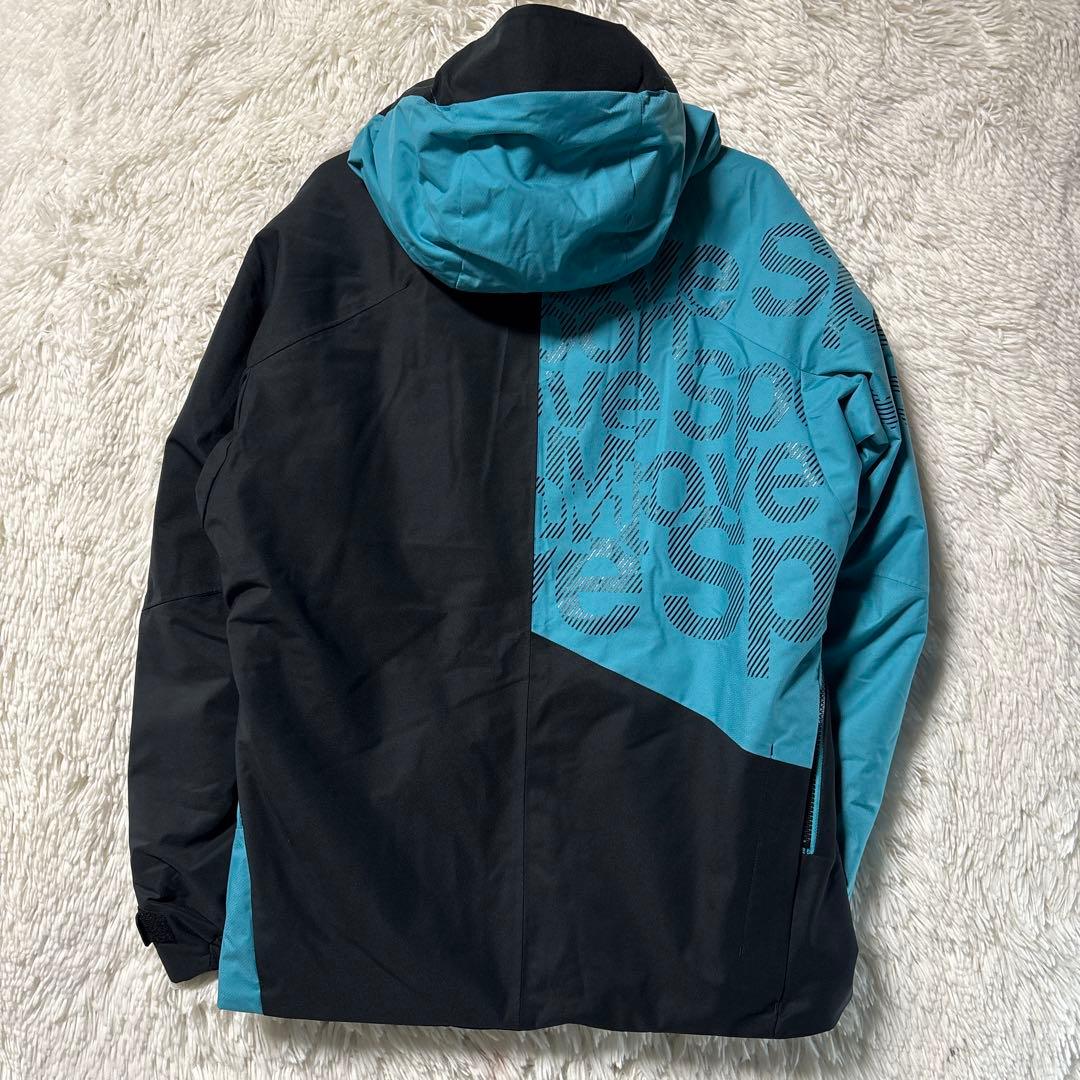 DESCENTE デサント　スキーウェア フード付き ジャケット青✖️黒　M