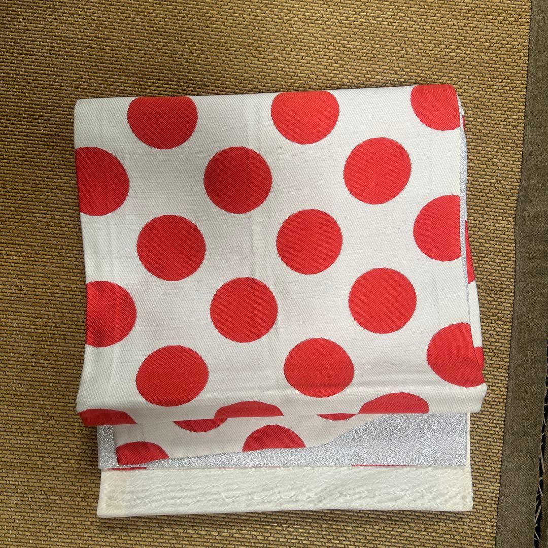 ふりふ　赤い花柄振袖と袋帯セット