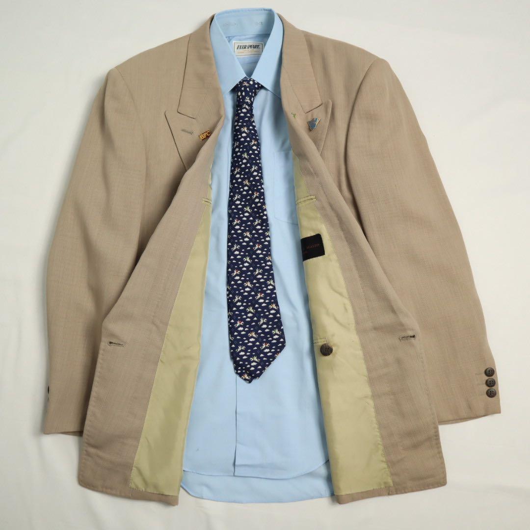 5点セット vintage ダブルジャケット スーツ セットアップ ピンズ