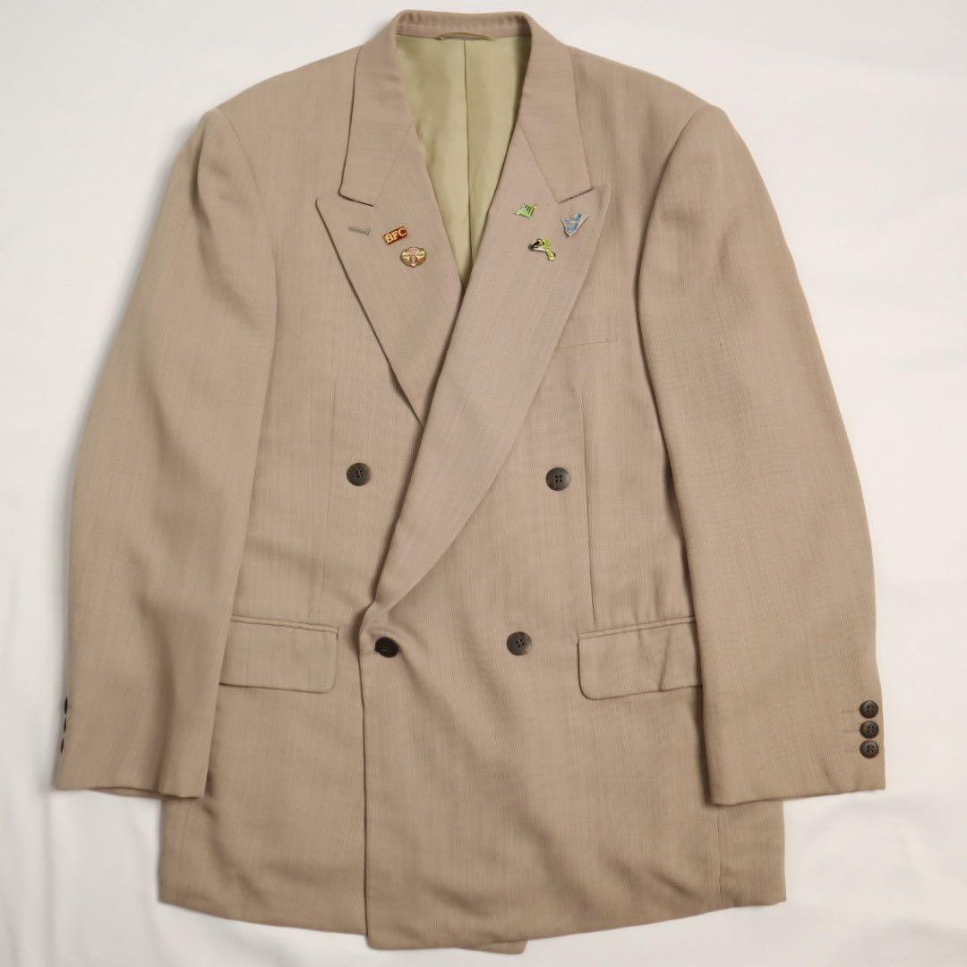5点セット vintage ダブルジャケット スーツ セットアップ ピンズ