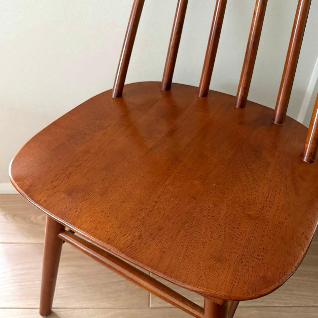 木製ウィンザーチェア【ヴィンテージ調/ブラウン】２脚セット