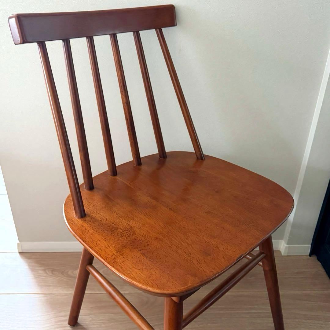 木製ウィンザーチェア【ヴィンテージ調/ブラウン】２脚セット