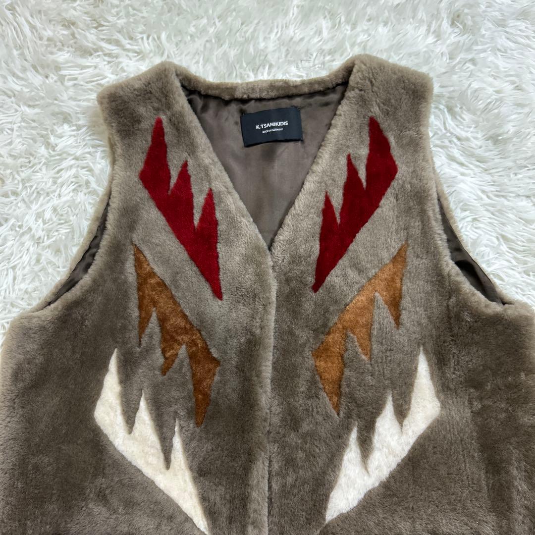 FRAMeWORK 別注K.tsanikidis ムートン チマヨ柄 ジレ F