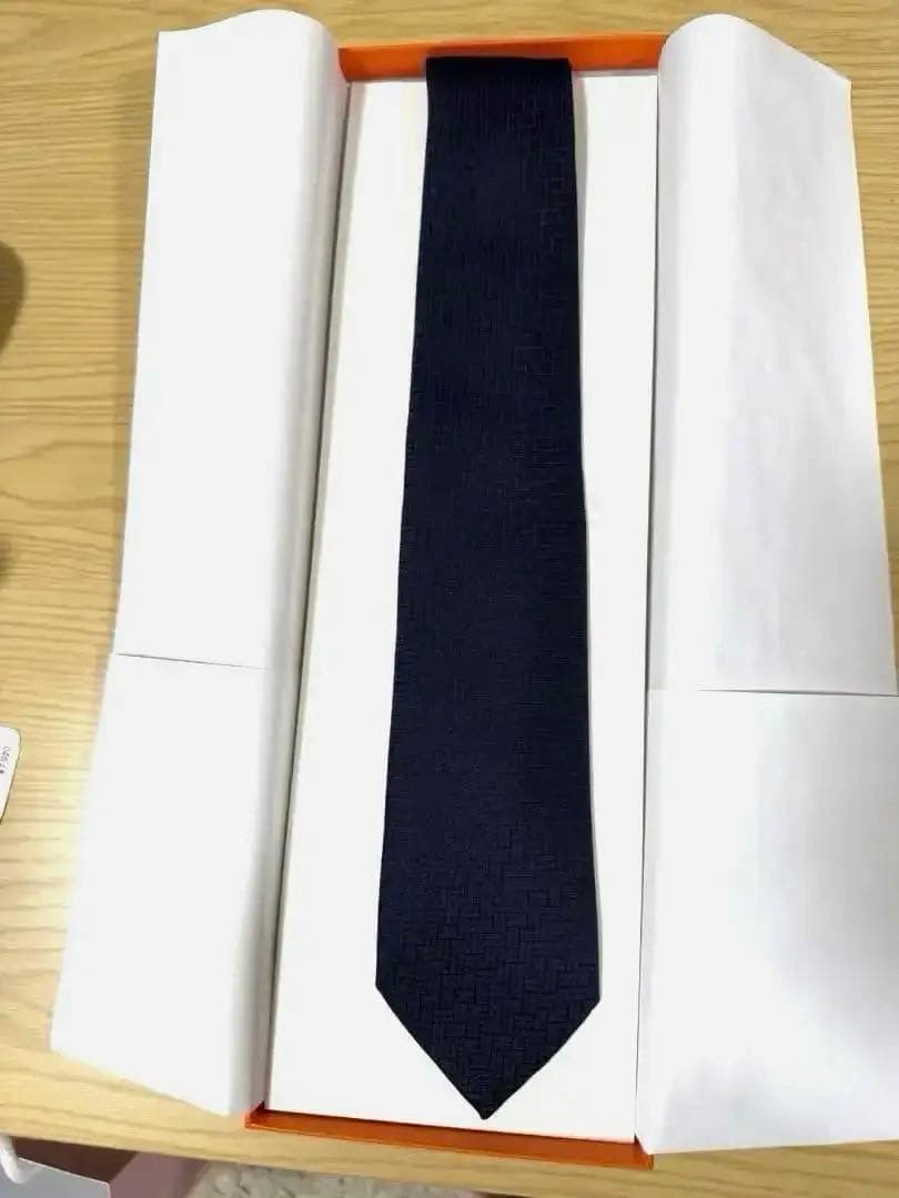 HERMES エルメス ネクタイ H織りタイ 《ファソネ H》 24 7 cm