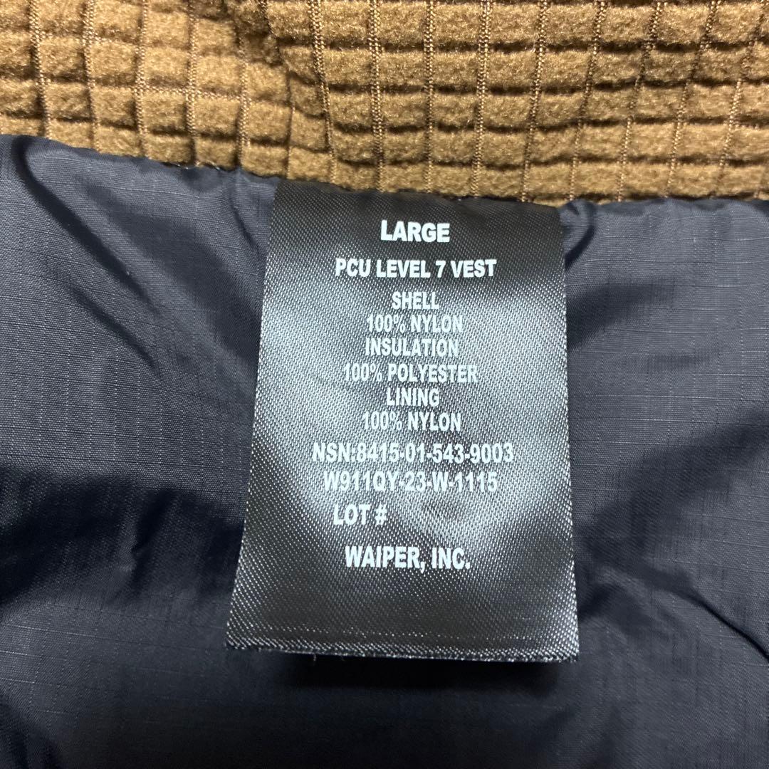 WAIPER PCU レベル7 プリマロフト ベスト新品　L 定価18480円黒