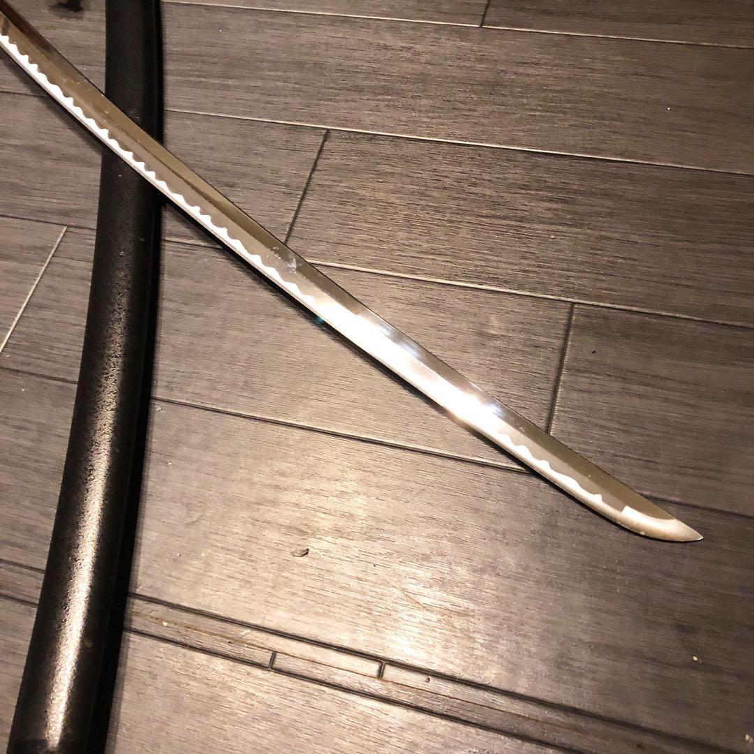 本格模造刀　黒拵え　居合刀　研波刃　合金　本格模擬刀