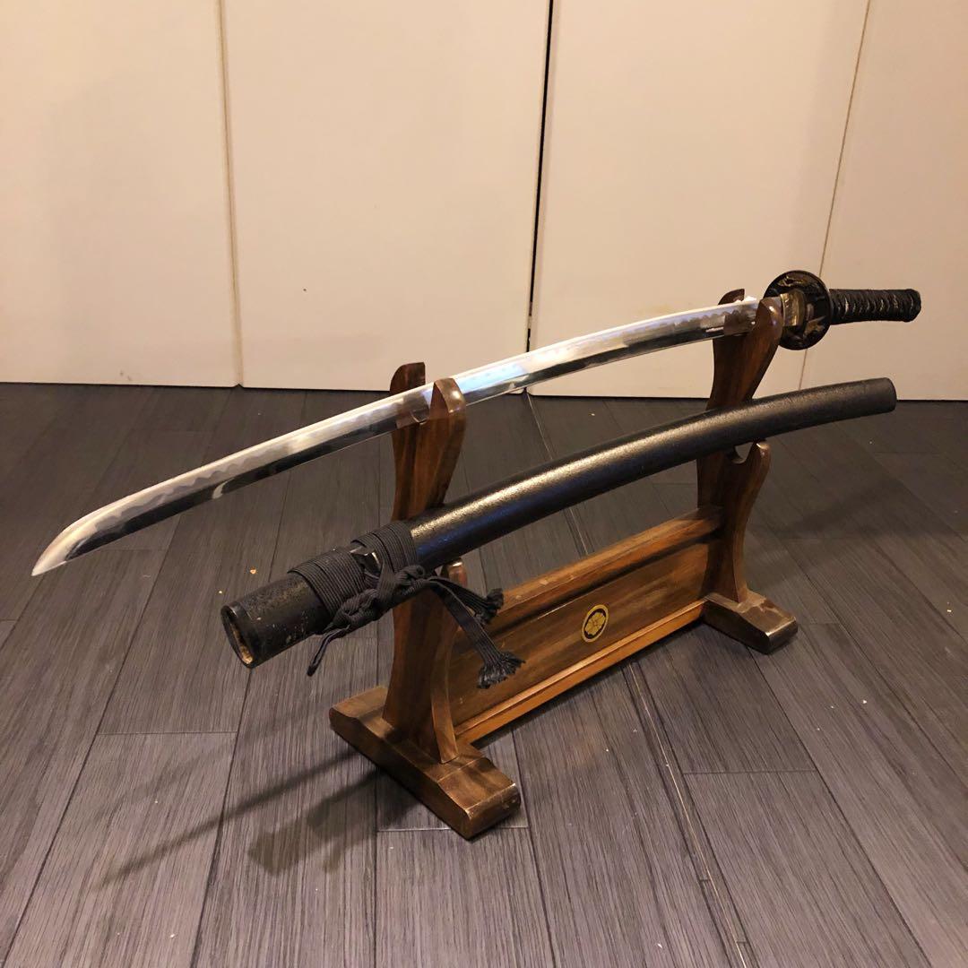 本格模造刀　黒拵え　居合刀　研波刃　合金　本格模擬刀