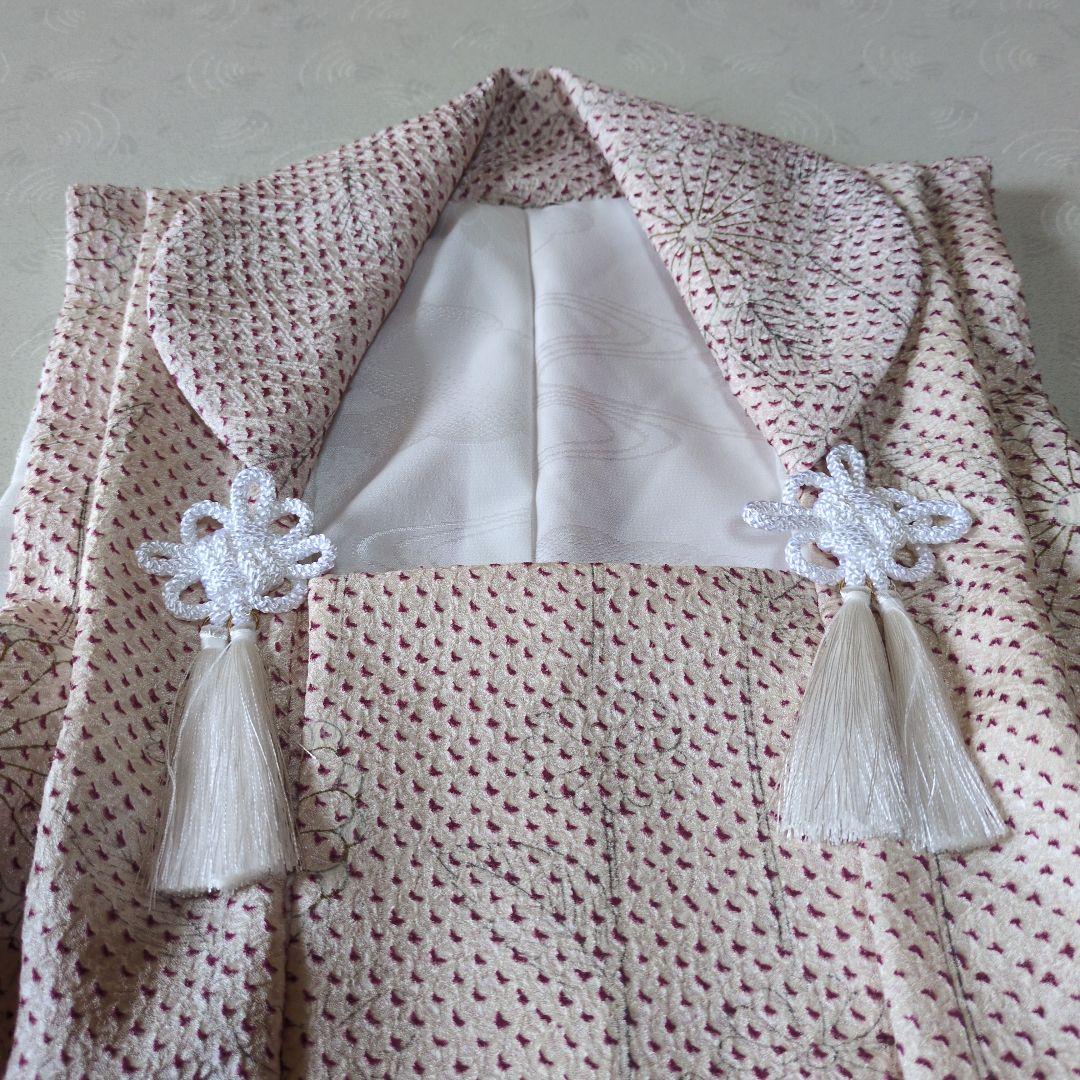 七五三３歳正絹絞りの花柄入りの被布（中綿無し）