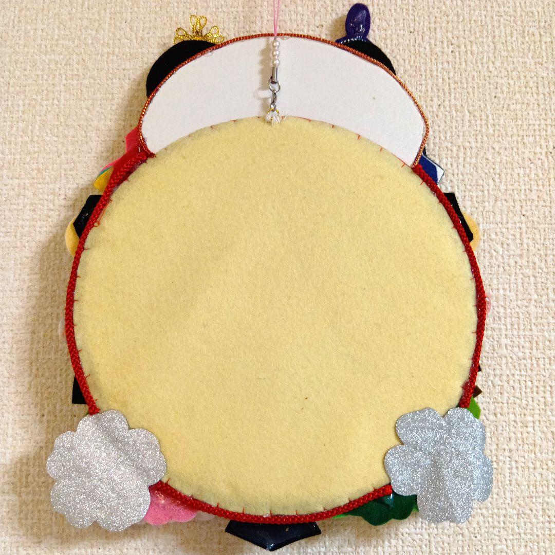 n*n様 フェルトリース　ひな祭り　お雛様　つまみ細工　三人官女　五人囃子　ハン