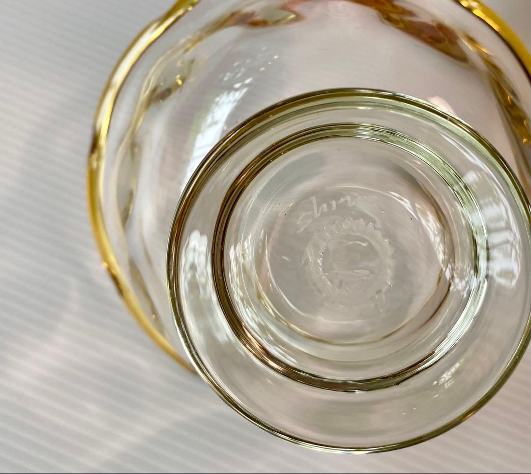 【未使用品】 舩木倭帆吹きガラス　輪花高台鉢