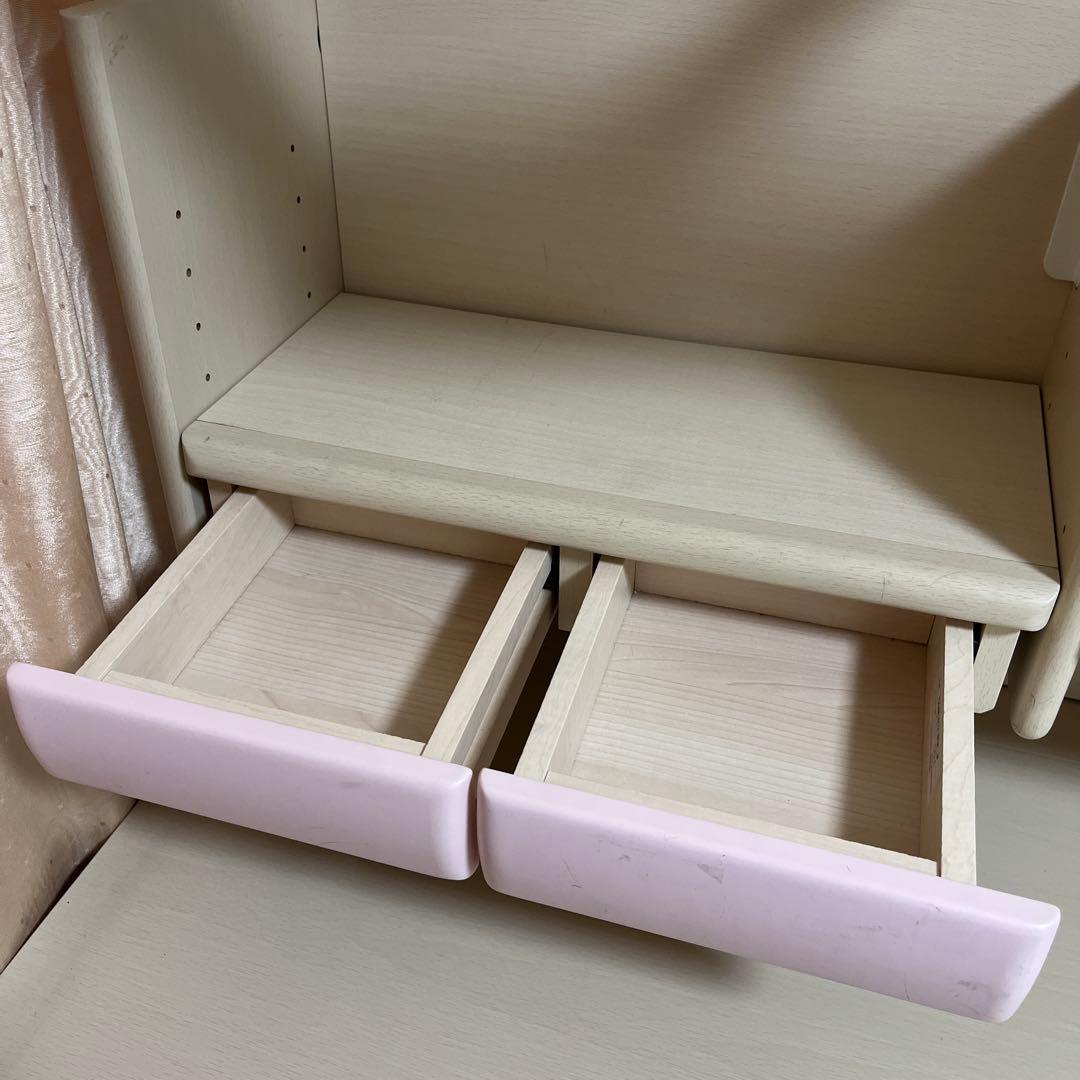 コイズミ学習デスク　（ピンク）　完成品