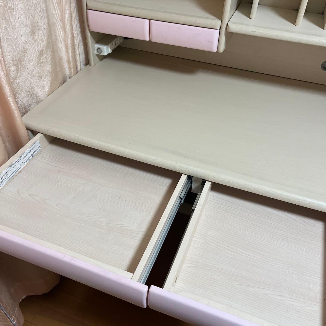 コイズミ学習デスク　（ピンク）　完成品