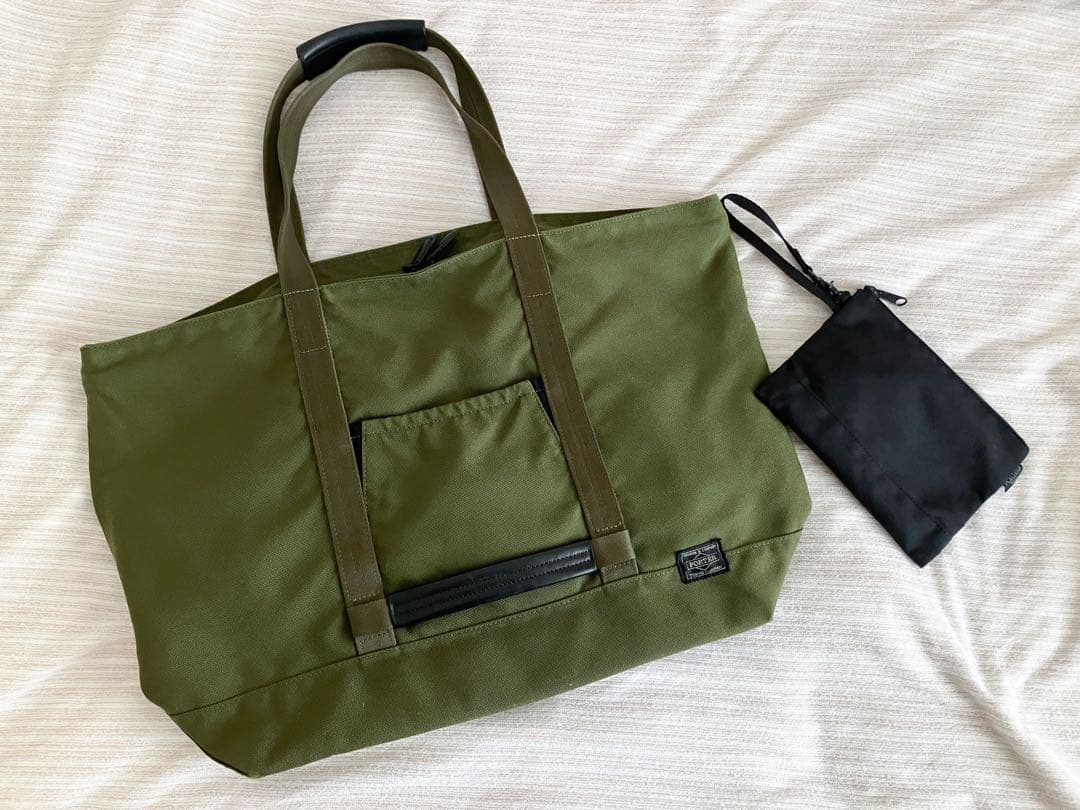 PORTER MONOCLE ポーター モノクル トートバッグ カーキ ポーチ付
