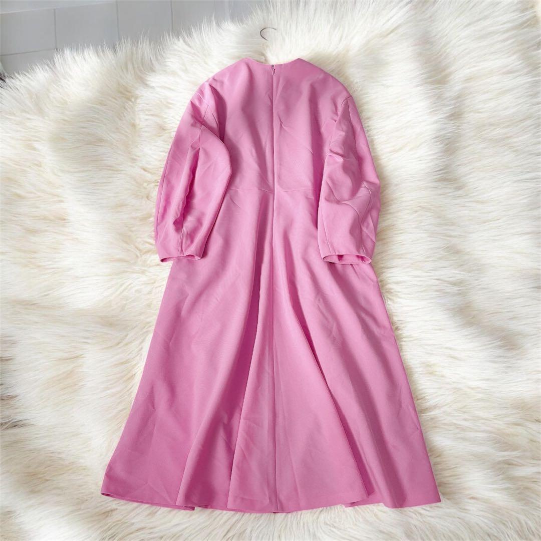 24ss✨ ADORE ハイツイストドライクロスワンピース　ロング　ピンク　38