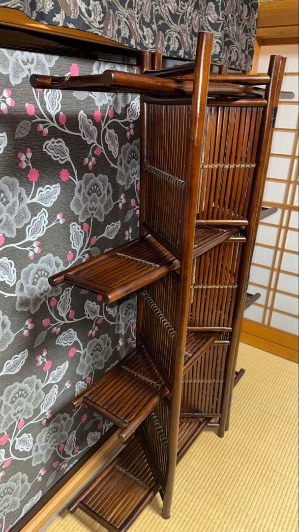 sana⚠︎プロフご一読ください様竹 飾り棚 衝立 昭和レトロ 什器 インテリア