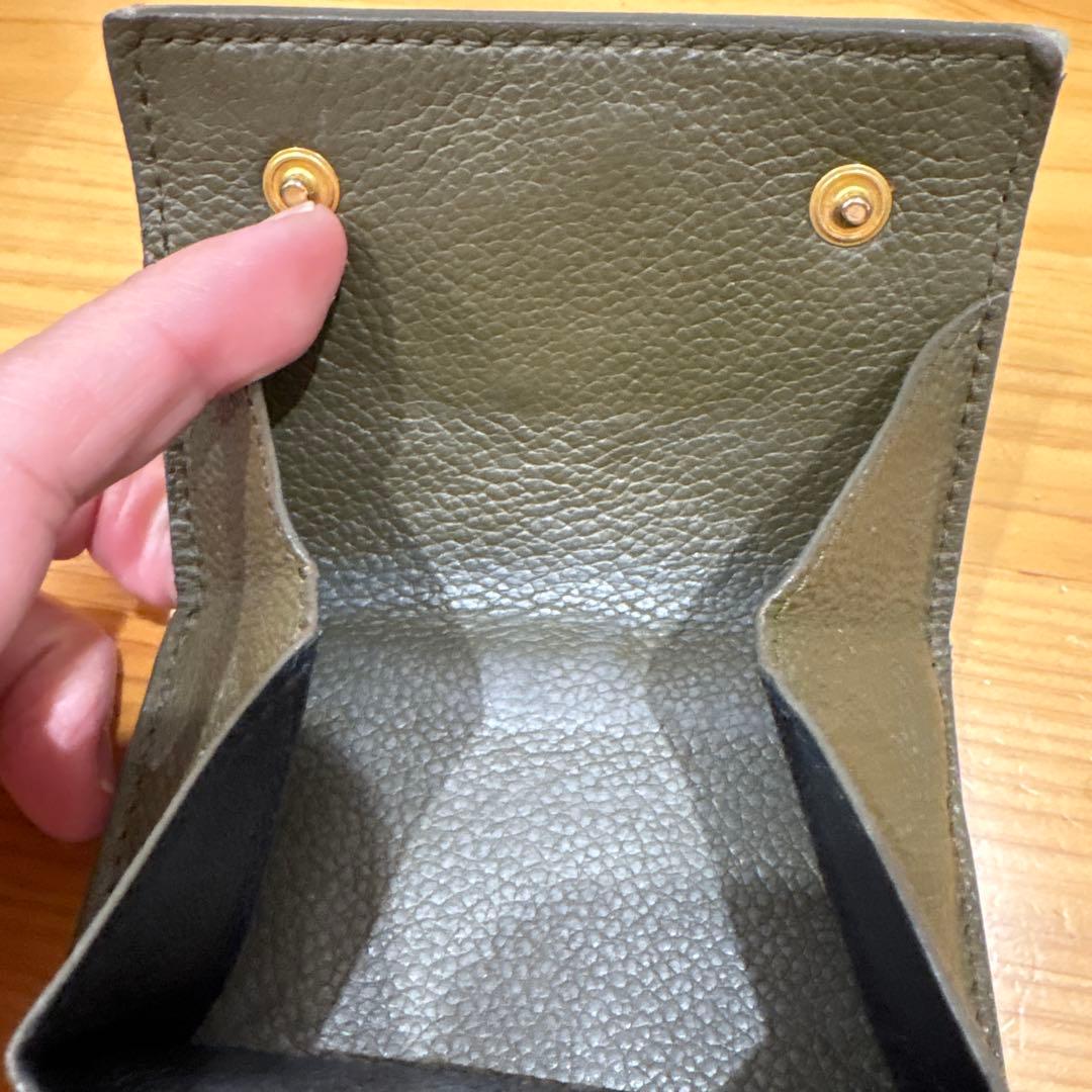 サンローラン 三つ折り財布 レザー ゴールドロゴ コンパクト