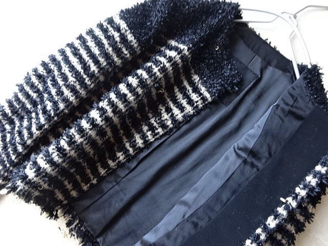 ドゥロワー　ノーカラー　ツイードジャケット