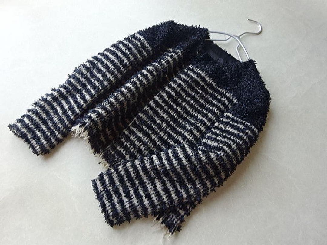 ドゥロワー　ノーカラー　ツイードジャケット