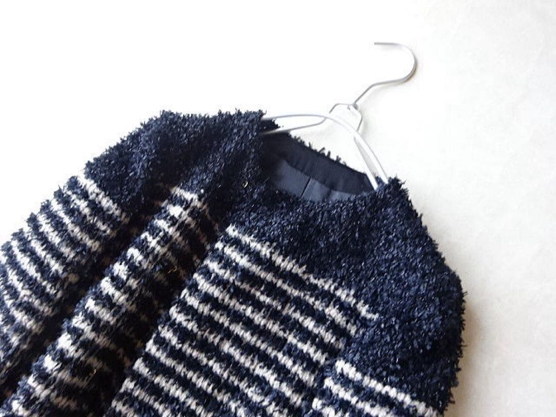 ドゥロワー　ノーカラー　ツイードジャケット