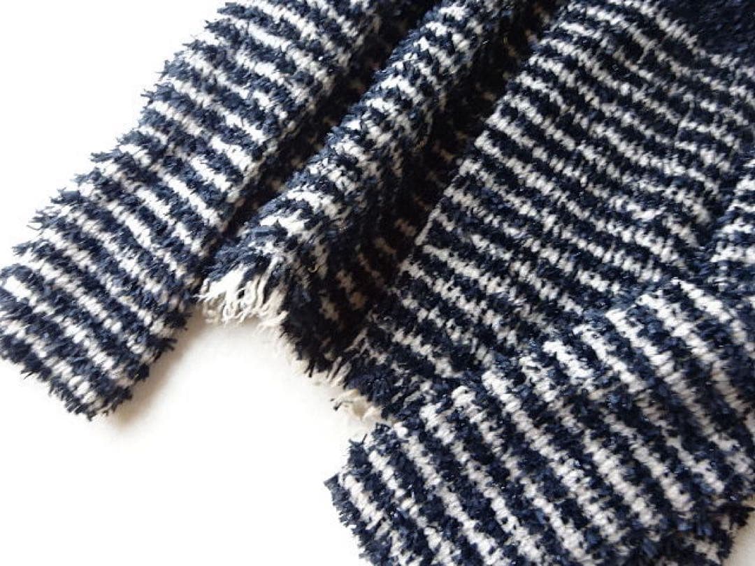 ドゥロワー　ノーカラー　ツイードジャケット